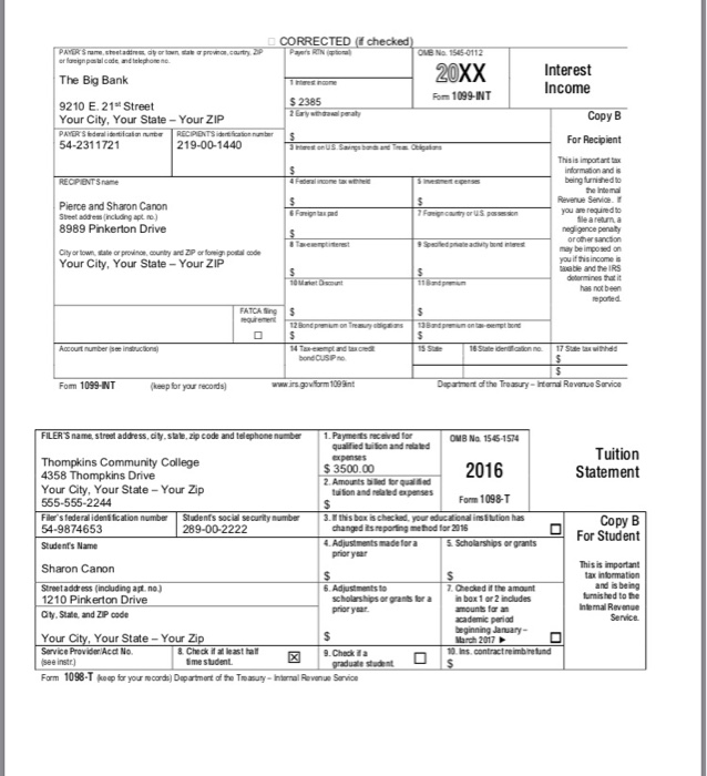 Sharon Canon. Select the total taxable income A) $113,971 C B) $113,883