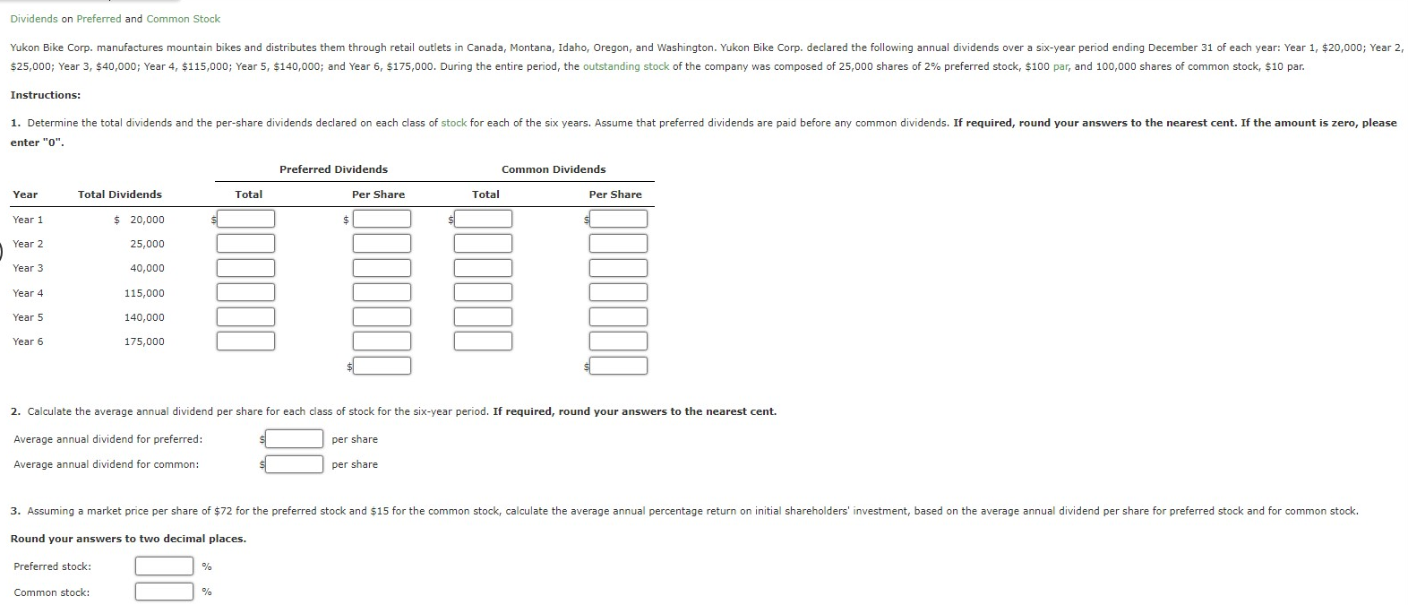  Dividends on Preferred and Common Stock Instructions: enter " 0 ".