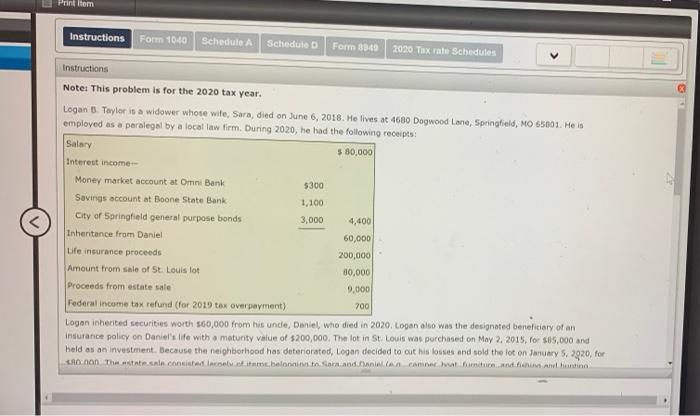  Print tem Instructions Form 1040 Schedule A Schedule Form 8340 2020