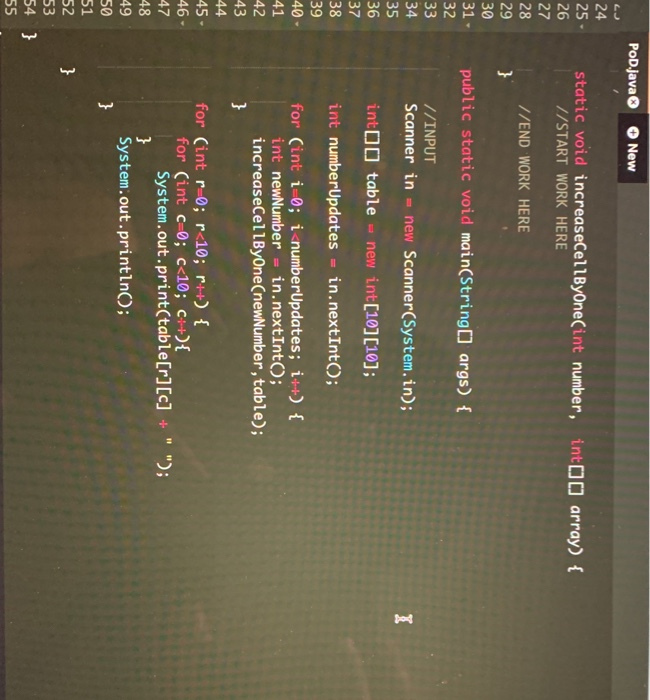 of increaseCellByOne () method . ----Method for you to complete This method