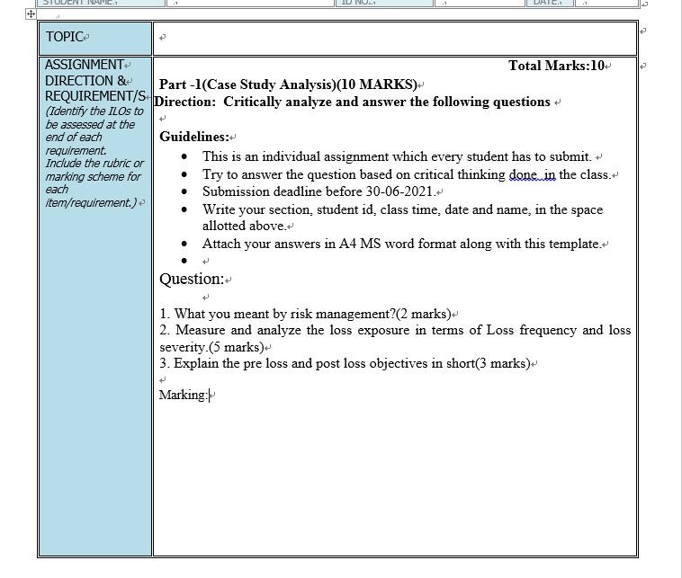 Subject: FINANCIAL RISK MANAGEMENT Note: Please Write from Computer or Laptop,