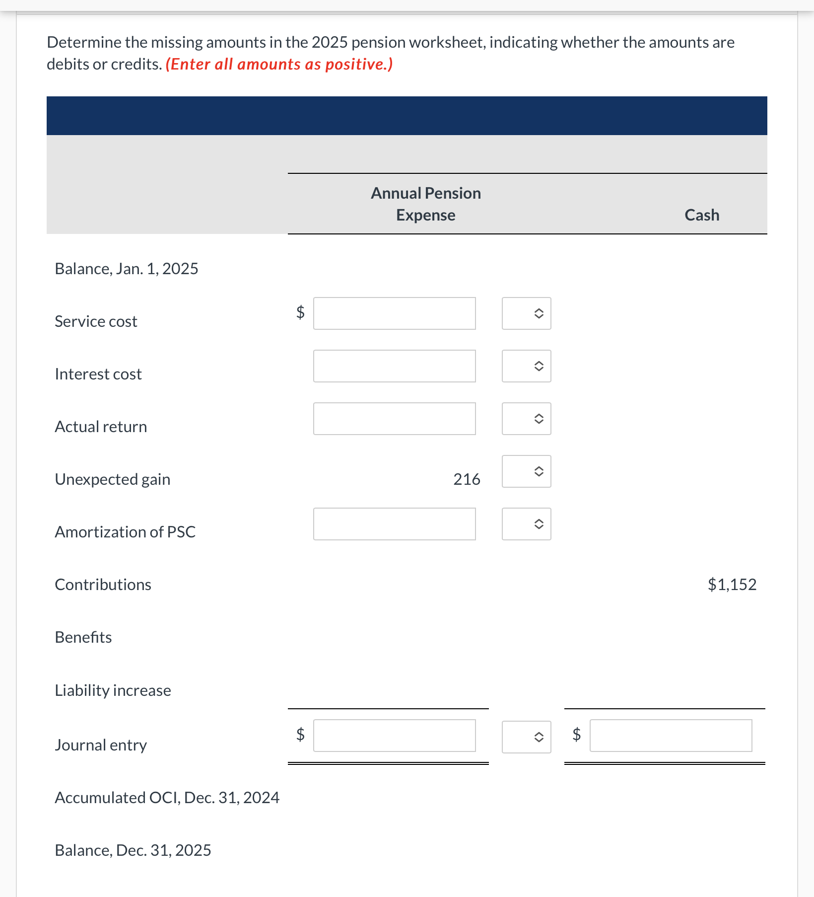screen. The accounting staff of Wildhorse Inc. has prepared the following pension