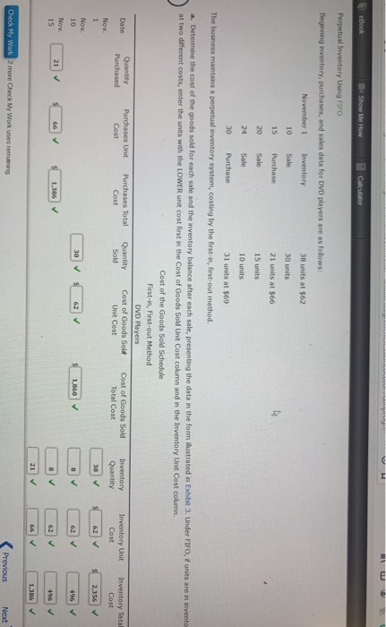  eBook Show Me How Calculator Perpetual Inventory Using FIFO Beginning inventory,