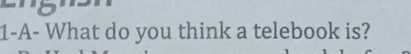  1-A- What do you think a telebook is? 