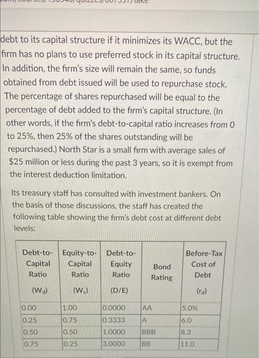 % and equity = % b) Is this the same capital structure