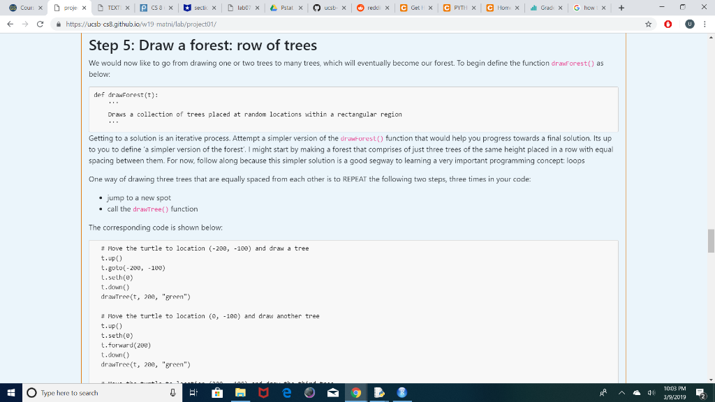draws a row of trees with different shades of green placed randomly