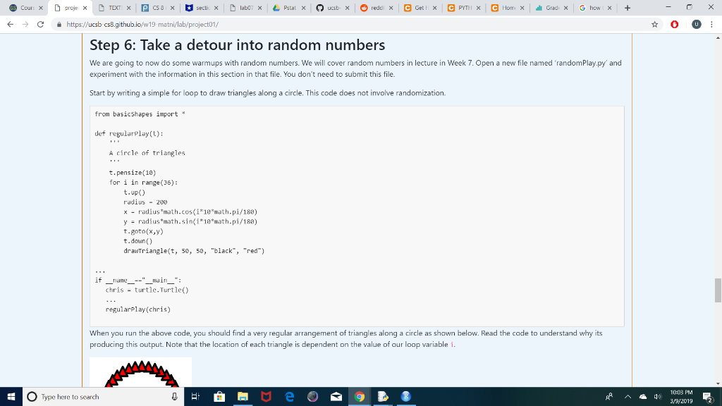 along a row drawHut(): draws a hut (as shown above) comprising only