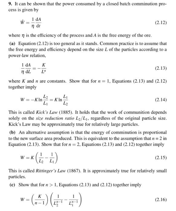  9. It can be shown that the power consumed by a