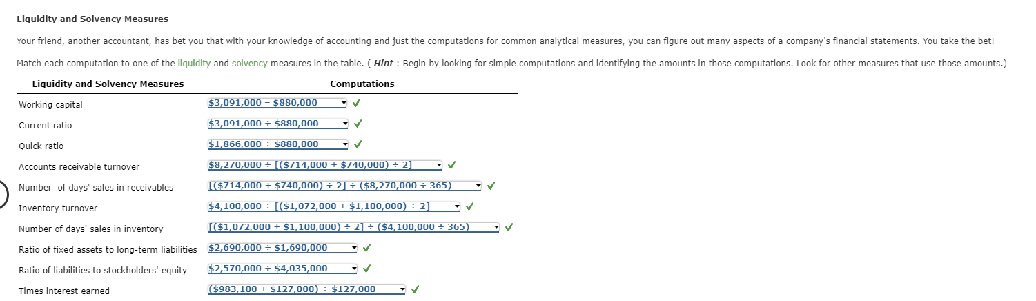  Liquidity and Solvency Measures 