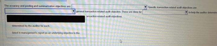 audit objoctives The accuracy and posting and summarization objectives are Specific transactii