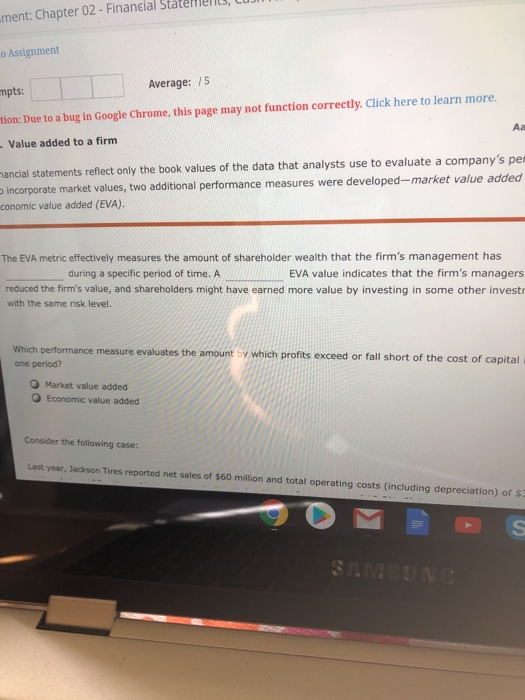 10. value added to a firm ment: Chapter 02 - Financial Statelle