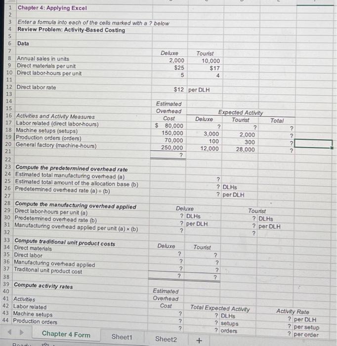Excel: Excel Worksheet (Part 1 of 2) Download the Applying Excel form