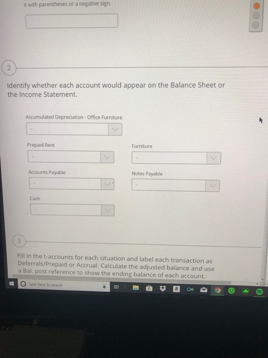  Identify whether each account would appear on the balance sheet of