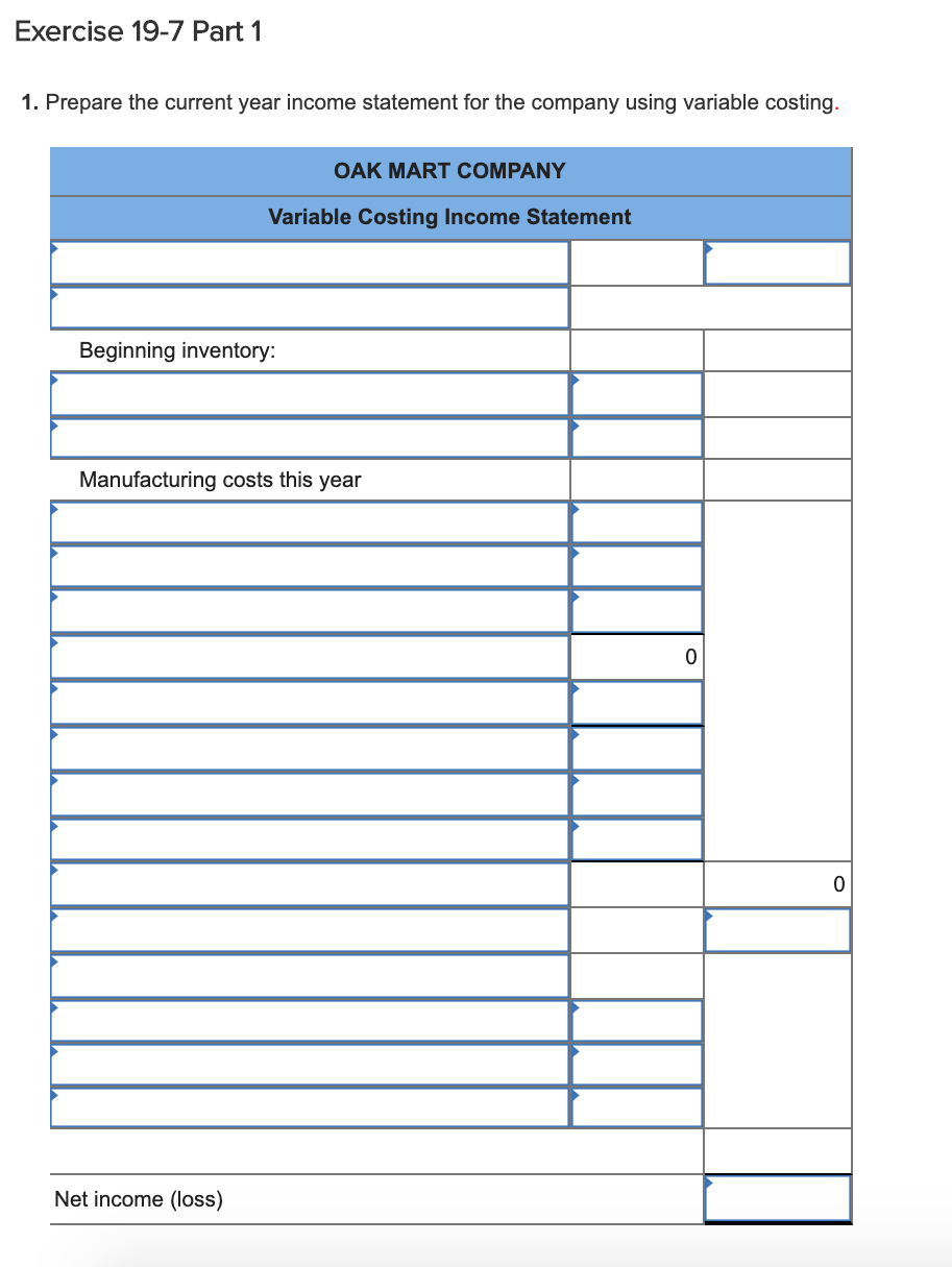 P2 [The following information applies to the questions displayed below.] Oak Mart,