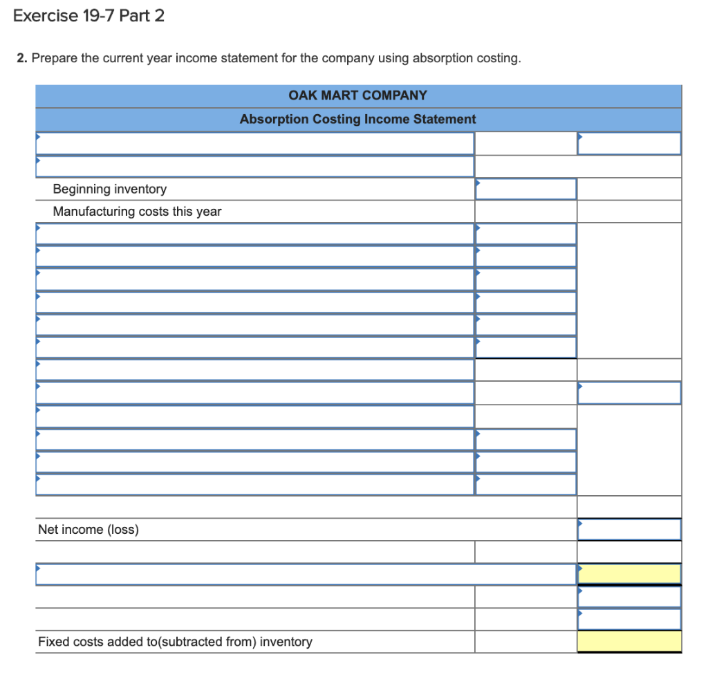 a producer of solid oak tables, reports the following data from its