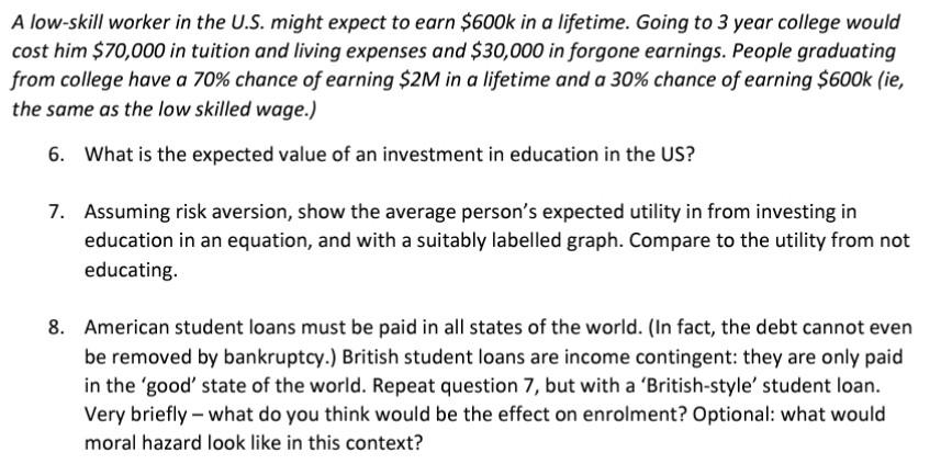A low-skill worker in the U.S. might expect to earn $600k