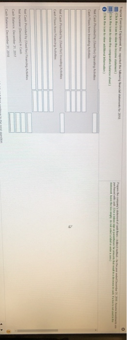 view the income ment) t s for 2018 Prepare the com m