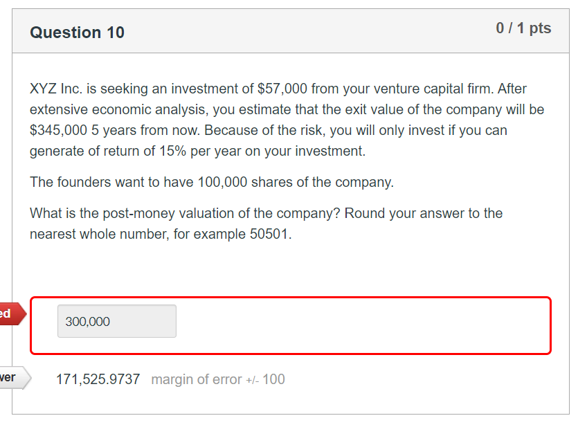 PLEASE SHOW WORK :) 0/1 pts Question 10 XYZ Inc. is seeking