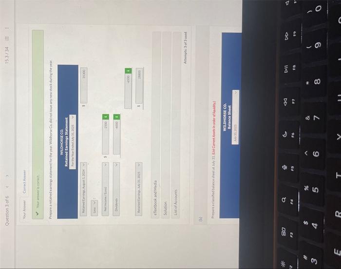 Prepare a dassifed balance sheet at July 31. (Lht Current Assets in