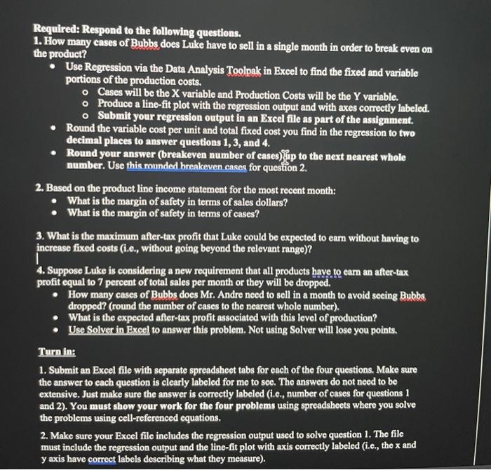 thank you Project 1 Information Sheet points. Luke Corporation produces a variety