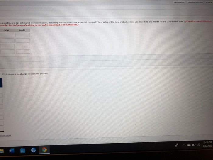 Service Revenue 16,500 During January, the following selected transactions occurred. Jan. 5