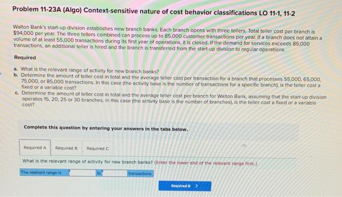  please show work on how you got the answers Problem 11-23A