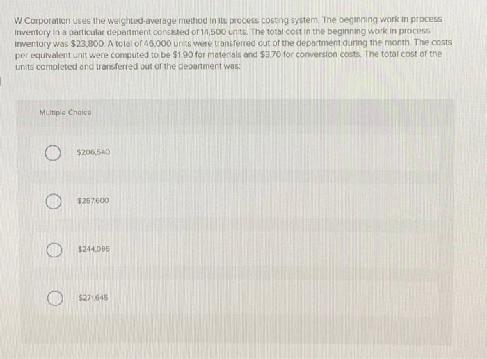 The Assembly Department started the month with 3,600 units in its beginning