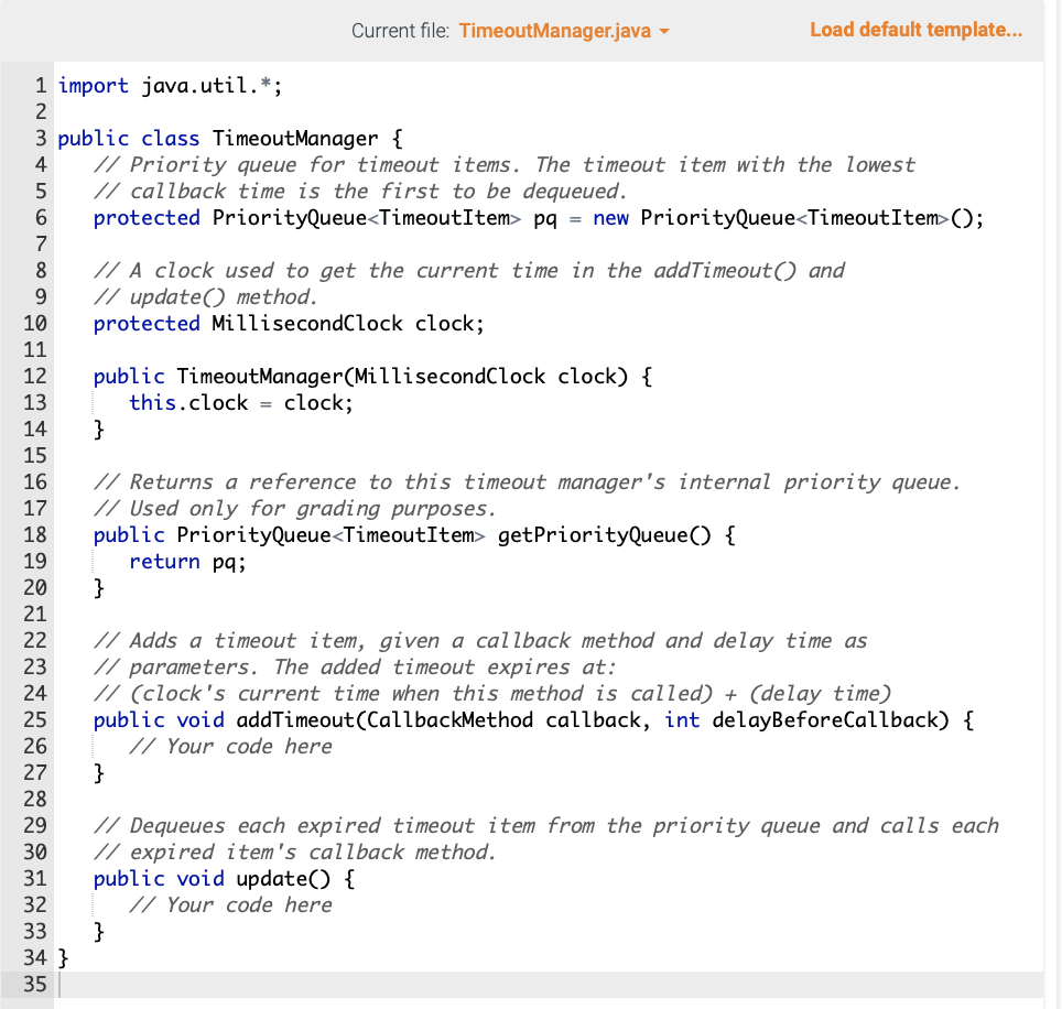 method C So the timeout manager should call the callbacks as follows: