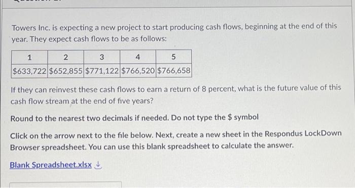  Towers Inc. is expecting a new project to start producing cash