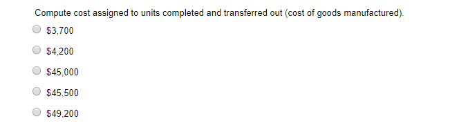 production information is shown in the table below. Beginning goods in process,