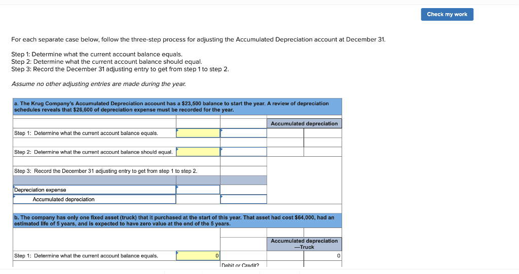  Check my work For each separate case below, follow the three-step
