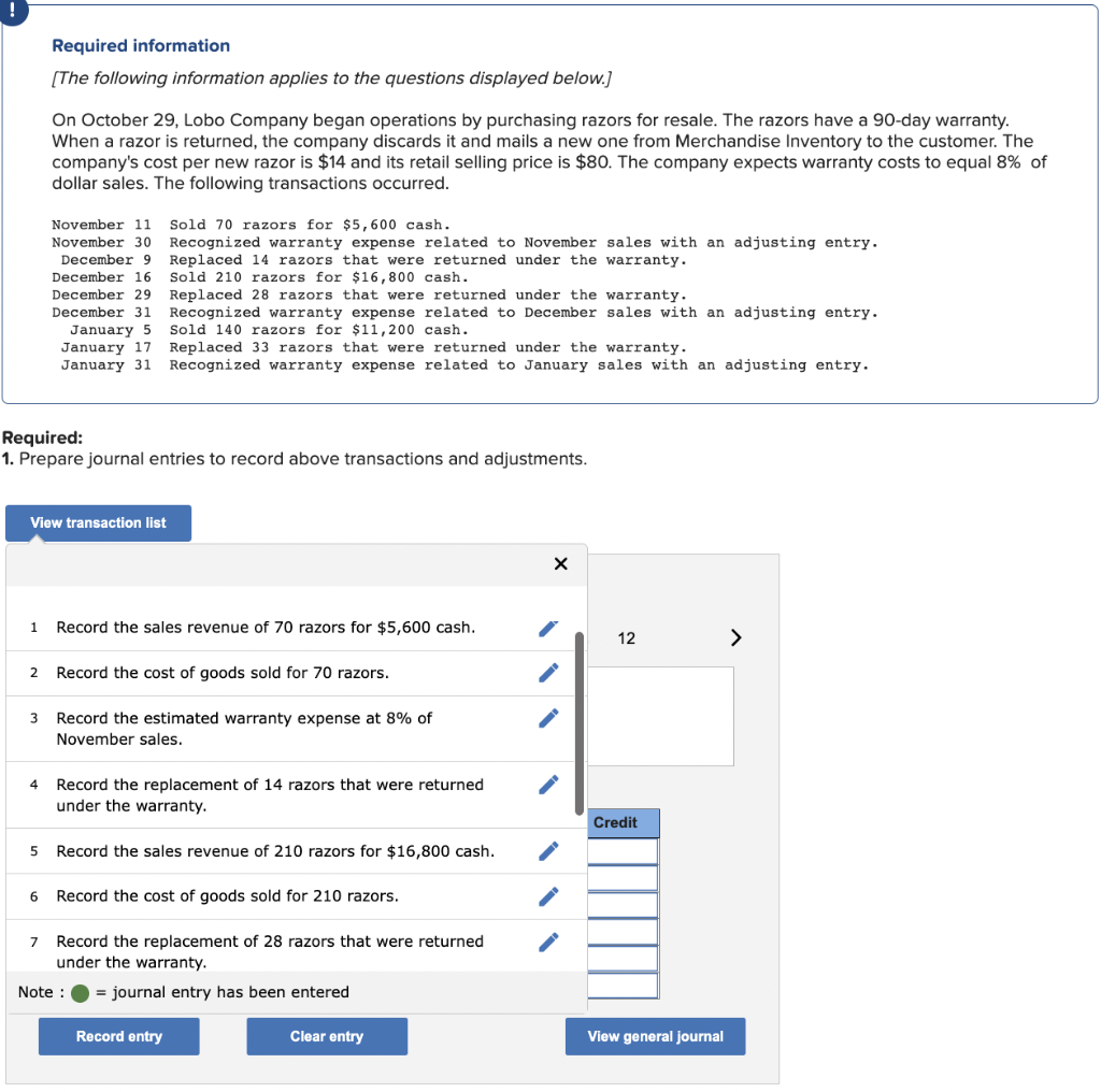 HW11 Q3-7 (Linked) Please answer clearly - Thanks! Required information [The following