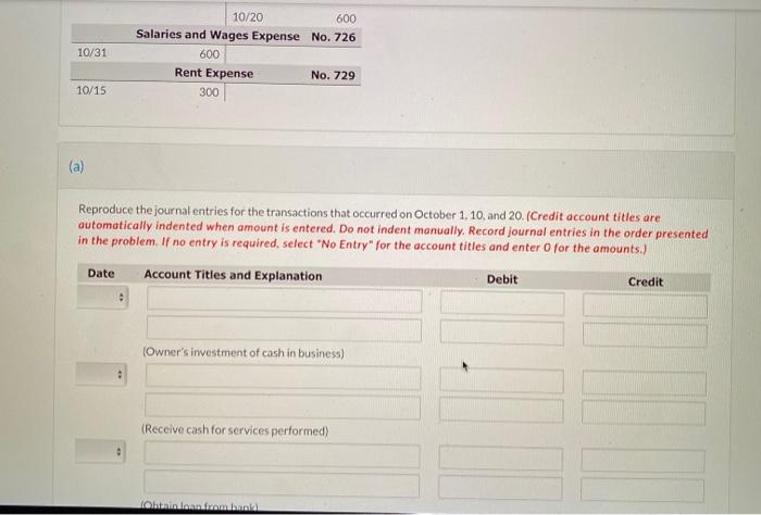 the ledger for Swifty Co. No. 101 300 10/1 10/10 10/10 10/20