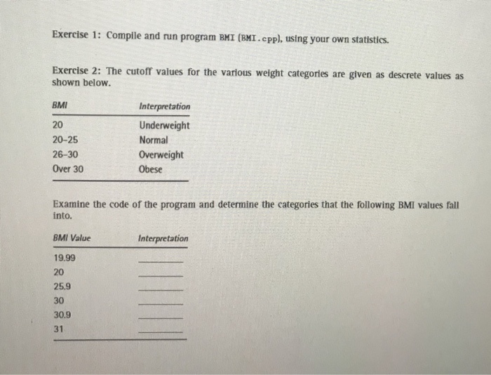  c++ //**************************************************************** // BMI Program // This program calculates the body