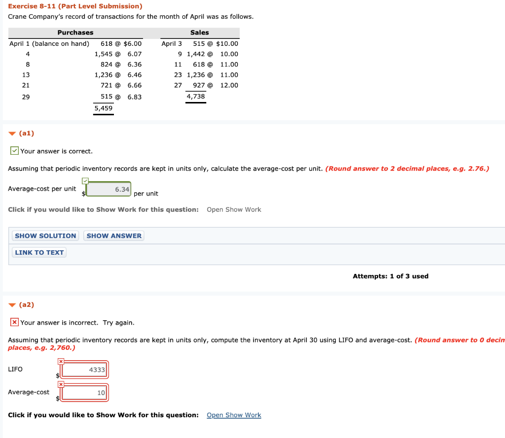 goods sold assuming periodic inventory procedures and inventory priced at FIFO. (Round