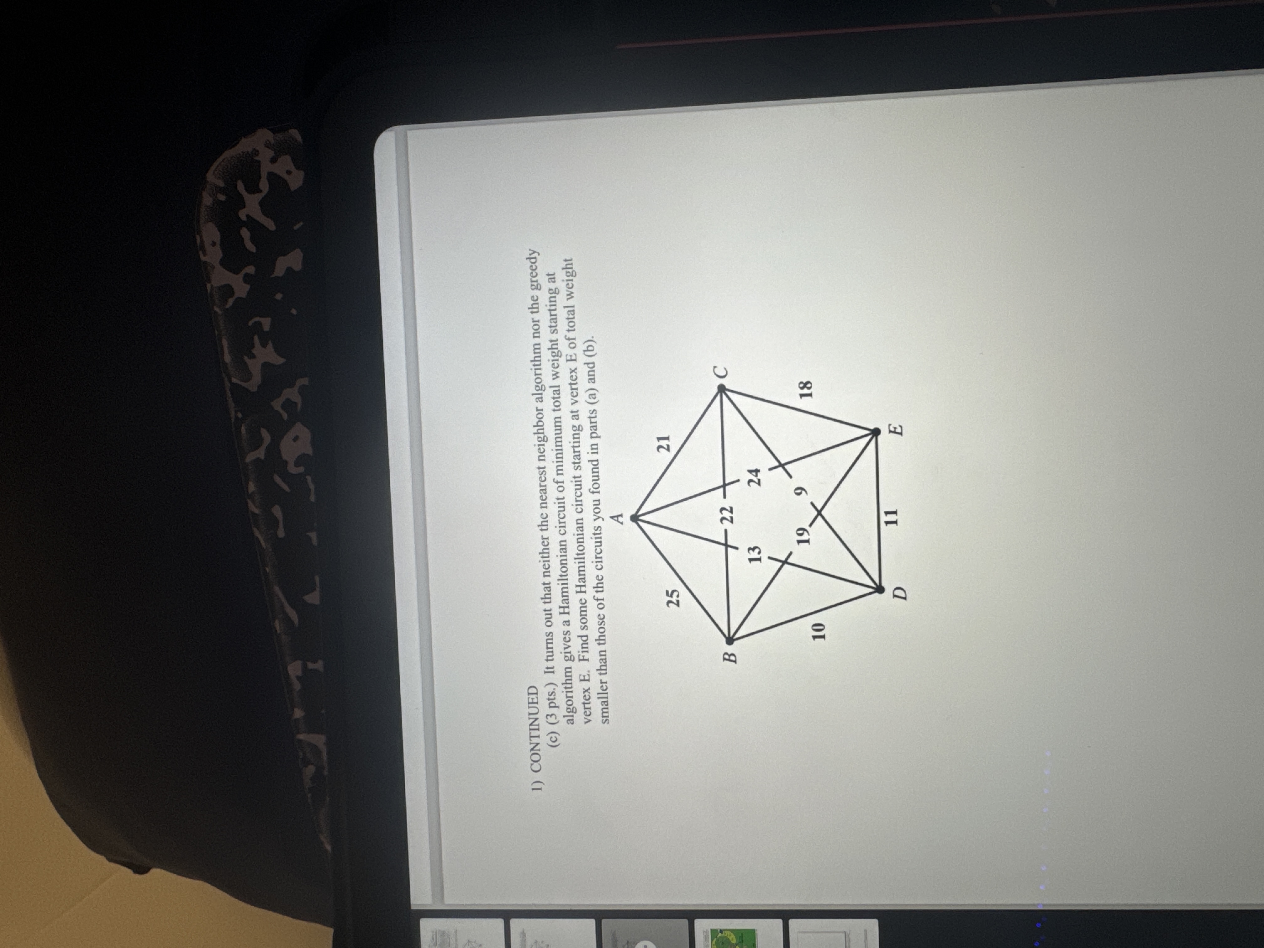  CONTINUED (c)(3 pts.) It turns out that neither the nearest neighbor