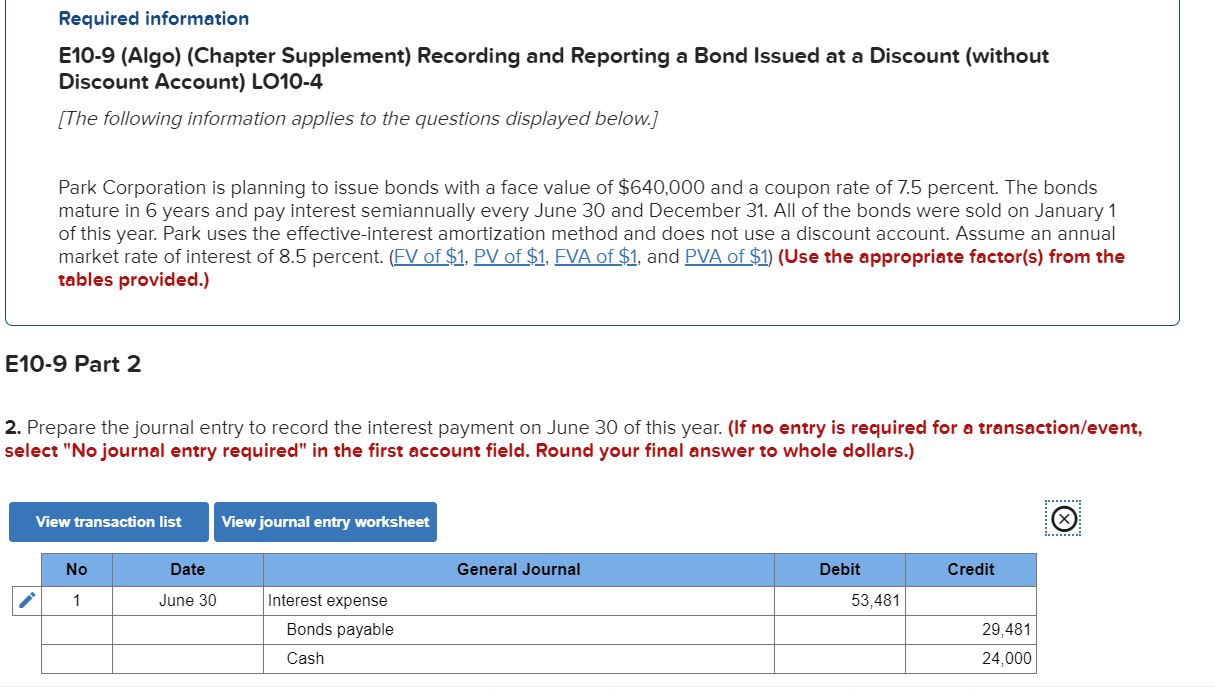 Issued at a Discount (without Discount Account) LO10-4 [The following information applies