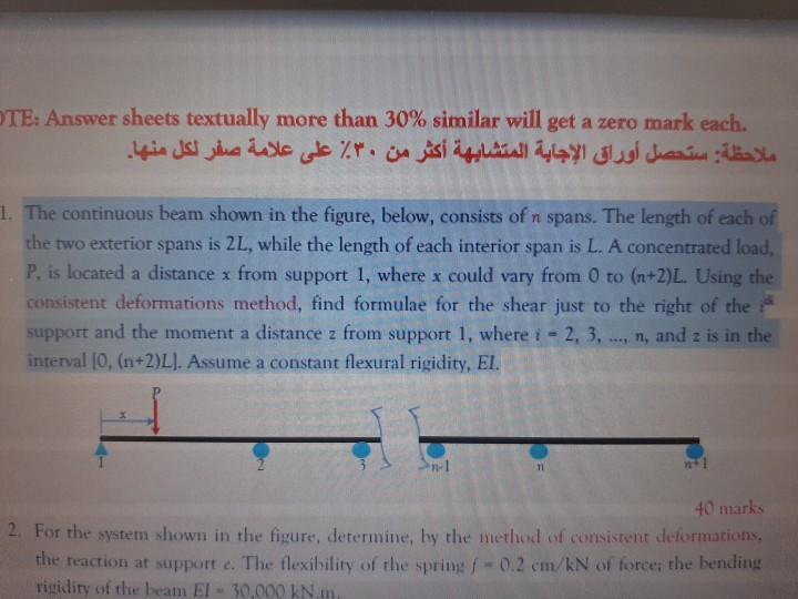 I need a solution to this question For the system shown in