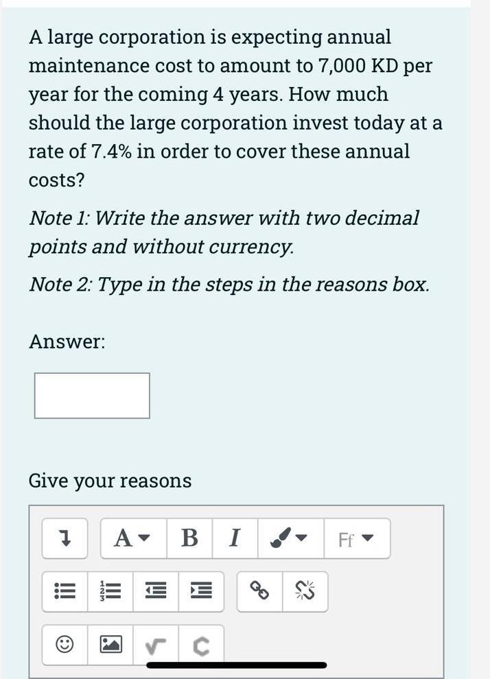 please i need this answer very quickly A large corporation is expecting