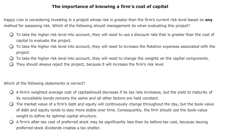 involves calculating the weighted average of the required rates of return on