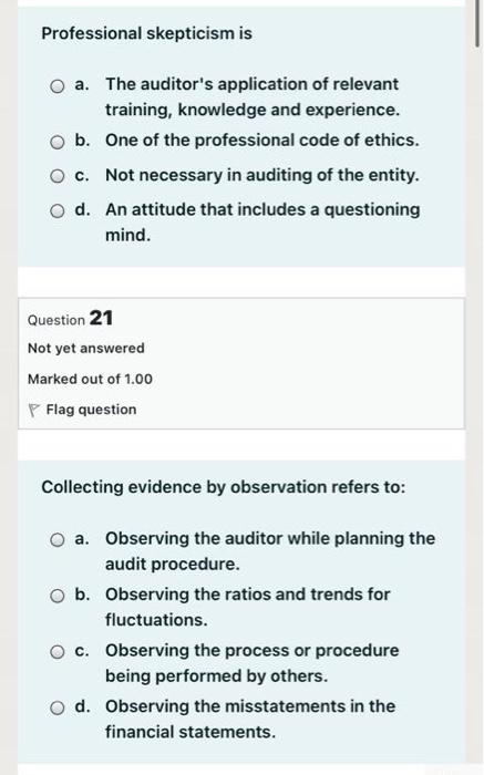 will rate you Question 19 Not yet answered Marked out of 1.00