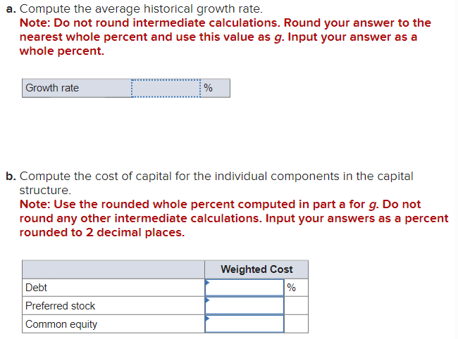 intermediate calculations. Round your answer to the nearest whole percent and use