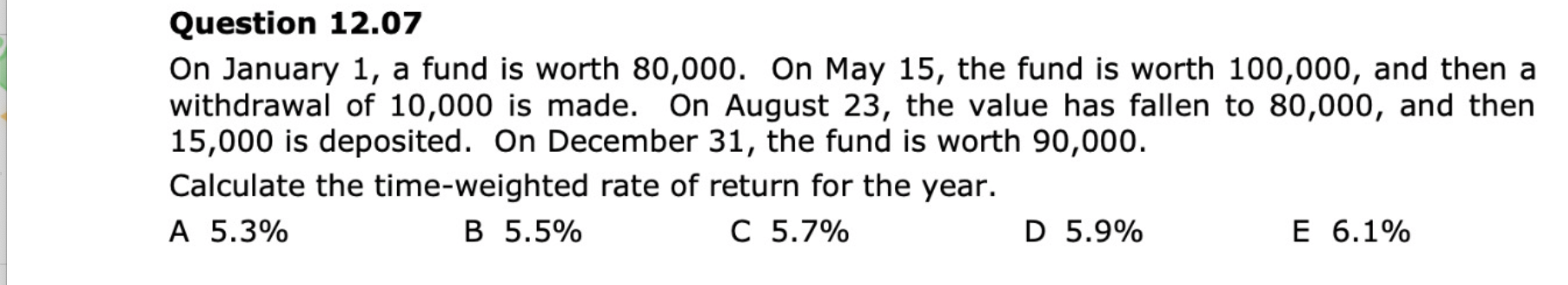 please solve by handwriting On January 1 , a fund is worth