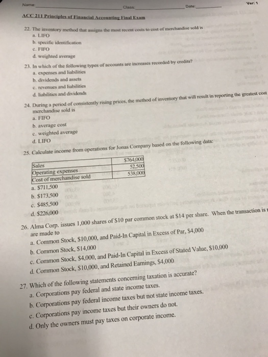 balance sheet (B), the income certain order to obtain information needed for