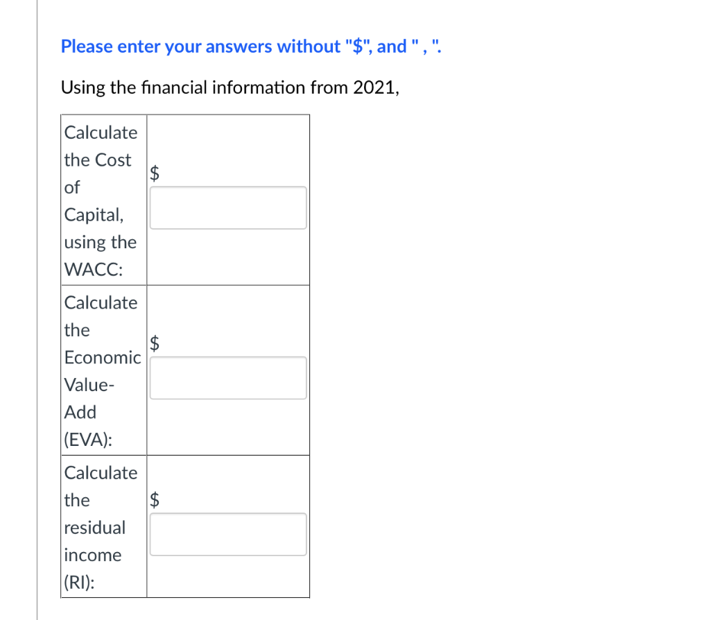 Operating assets Operating Income After Tax 175,000 Tax rate 30% Included in