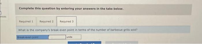 handmade specialty barbecue grill that it sells for $210. Data for last
