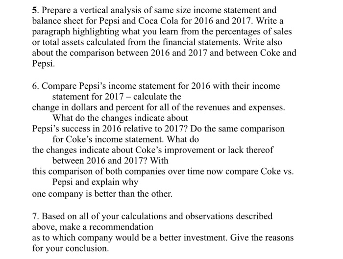  5. Prepare a vertical analysis of same size income statement and