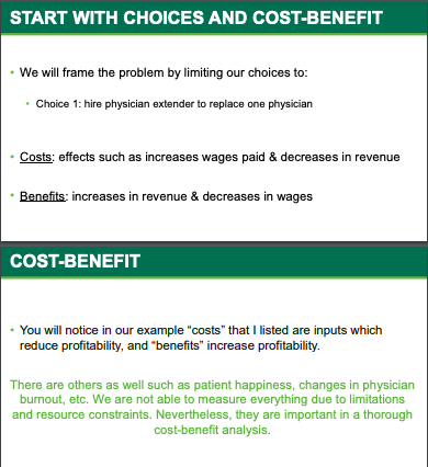 has the greatest net benefit? A. Outpatient Surgery Pre- and Post- Operative