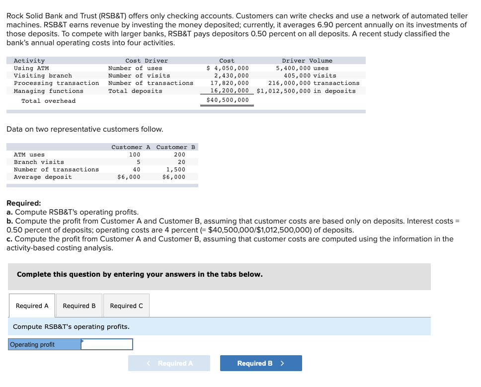 Rock solid bank Rock Solid Bank and Trust (RSB\&T) offers only checking