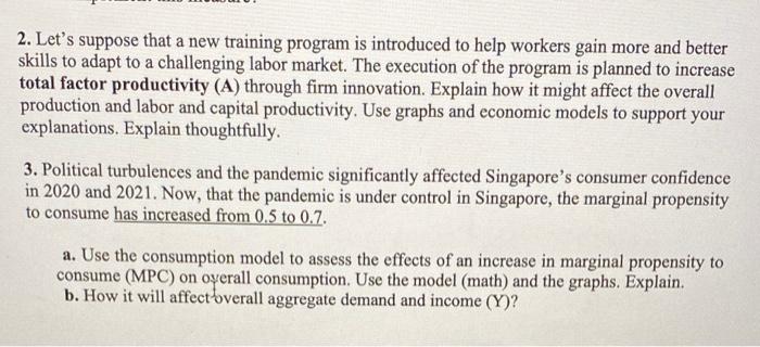 help number 2 and 3 2. Let's suppose that a new training